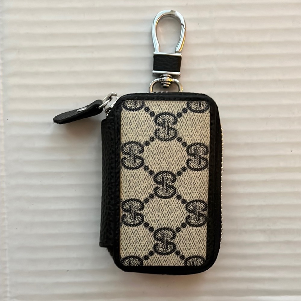 Black and White key fob holder/ hold anything